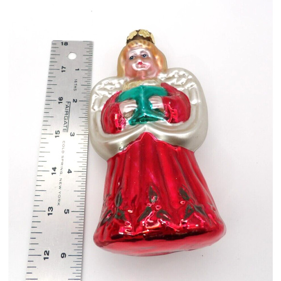 Yuletide Traditions Angel Handblown Glass Christmas Tree Ornament - Picture 5 of 5